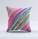 Abstract Color Strokes Ink-Fuzed Decorative Throw Pillow