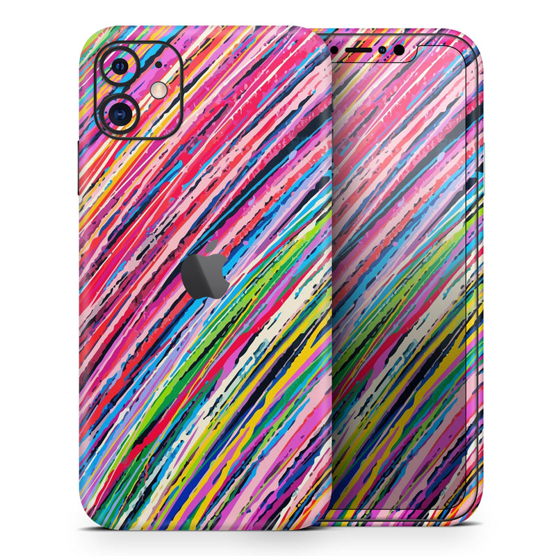 Abstract Color Strokes - Skin-Kit compatible with the Apple iPhone 13, 13 Pro Max, 13 Mini, 13 Pro, iPhone 12, iPhone 11 (All iPhones Available)
