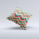 Abstract Colorful Chevron Ink-Fuzed Decorative Throw Pillow