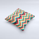 Abstract Colorful Chevron Ink-Fuzed Decorative Throw Pillow