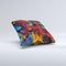 Abstract Colorful Painted Surface Ink-Fuzed Decorative Throw Pillow