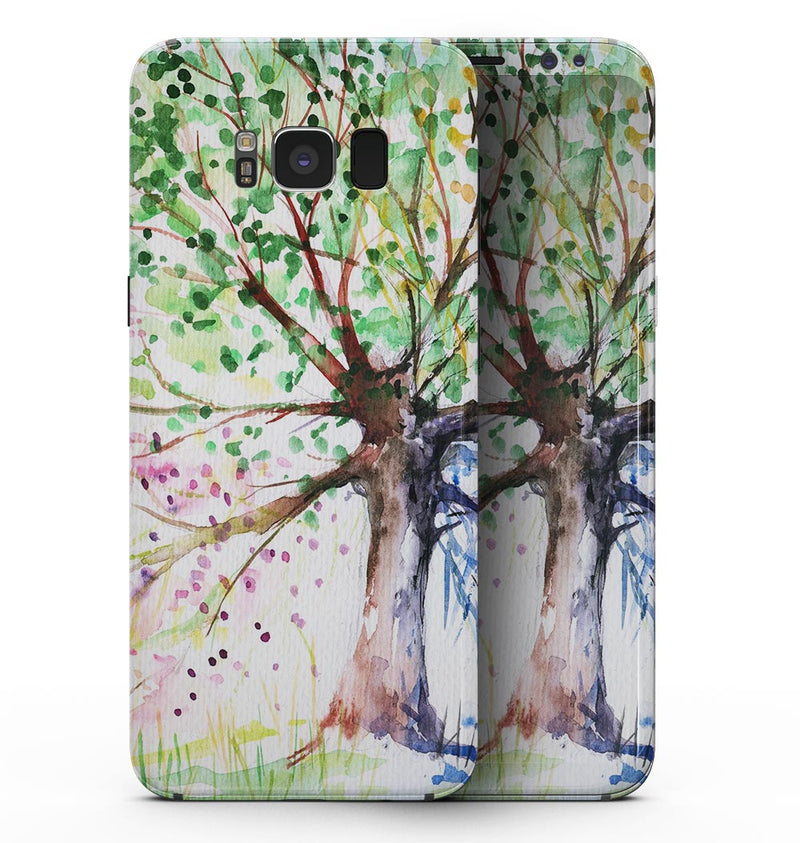 Abstract Colorful WaterColor Vivid Tree - Samsung Galaxy S8 Full-Body Skin Kit
