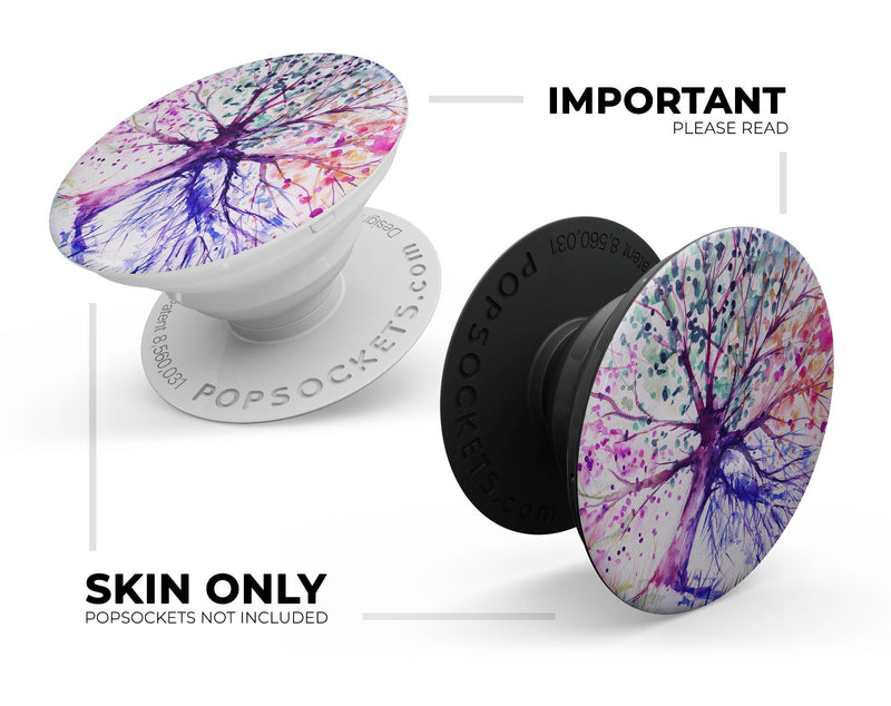 Abstract Colorful WaterColor Vivid Tree V2 - Skin Kit for PopSockets and other Smartphone Extendable Grips & Stands