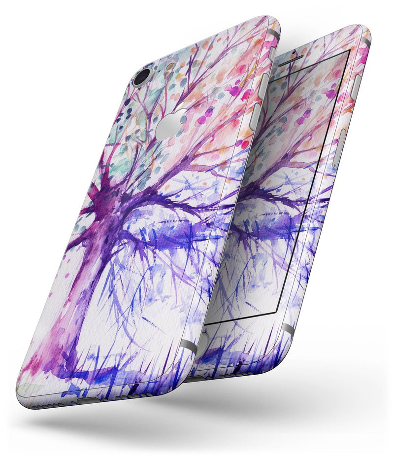 Abstract Colorful WaterColor Vivid Tree V2 - Skin-kit for the iPhone 8 or 8 Plus