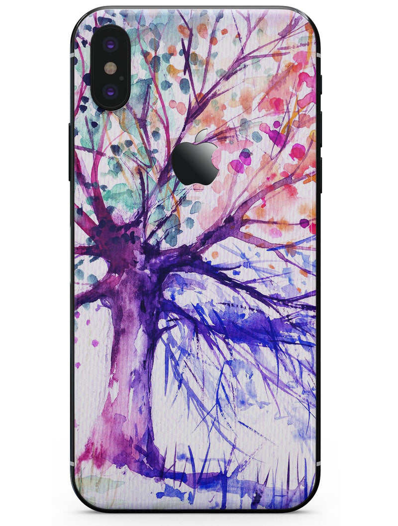 Abstract Colorful WaterColor Vivid Tree V2 - iPhone X Skin-Kit