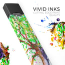 Abstract Colorful WaterColor Vivid Tree V3 - Premium Decal Protective Skin-Wrap Sticker compatible with the Juul Labs vaping device