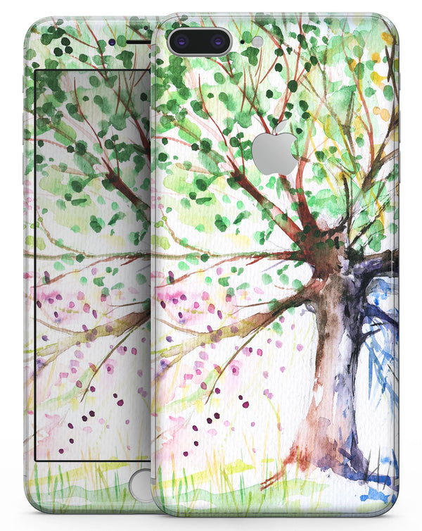 Abstract Colorful WaterColor Vivid Tree - Skin-kit for the iPhone 8 or 8 Plus
