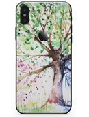 Abstract Colorful WaterColor Vivid Tree - iPhone X Skin-Kit