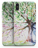 Abstract Colorful WaterColor Vivid Tree - iPhone X Skin-Kit