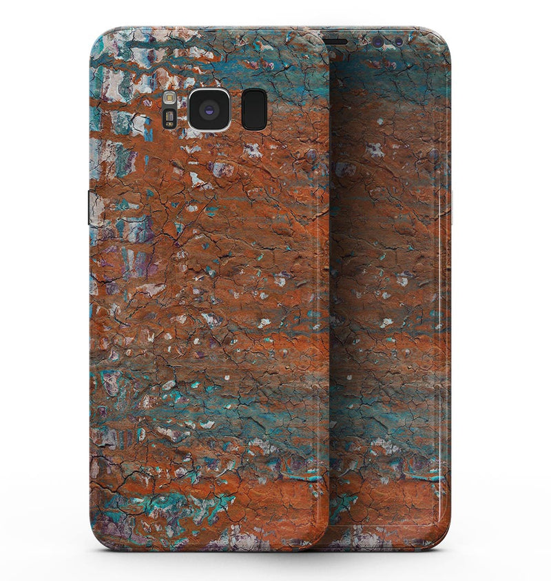 Abstract Cracked Burnt Paint - Samsung Galaxy S8 Full-Body Skin Kit