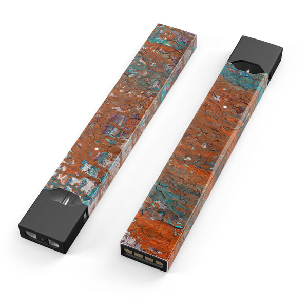 Abstract Cracked Burnt Paint - Premium Decal Protective Skin-Wrap Sticker compatible with the Juul Labs vaping device