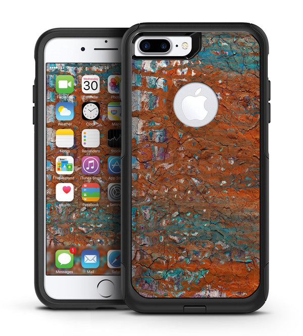 Abstract Cracked Burnt Paint - iPhone 7 or 7 Plus Commuter Case Skin Kit