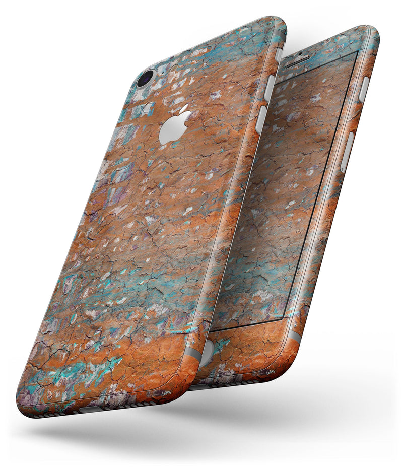 Abstract Cracked Burnt Paint - Skin-kit for the iPhone 8 or 8 Plus