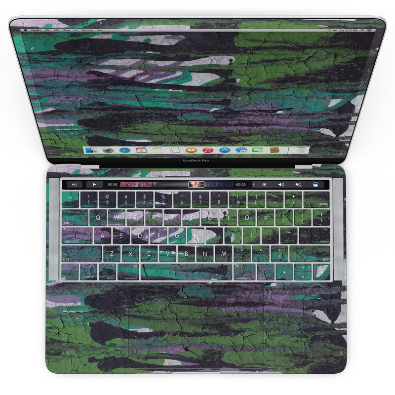 MacBook Pro with Touch Bar Skin Kit - Abstract_Cracked_Green_Paint_Wall-MacBook_13_Touch_V4.jpg?