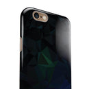 Abstract Dark Blue Geometric Shapes iPhone 6/6s or 6/6s Plus 2-Piece Hybrid INK-Fuzed Case