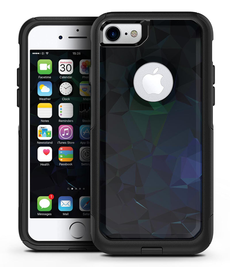 Abstract Dark Blue Geometric Shapes - iPhone 7 or 7 Plus Commuter Case Skin Kit