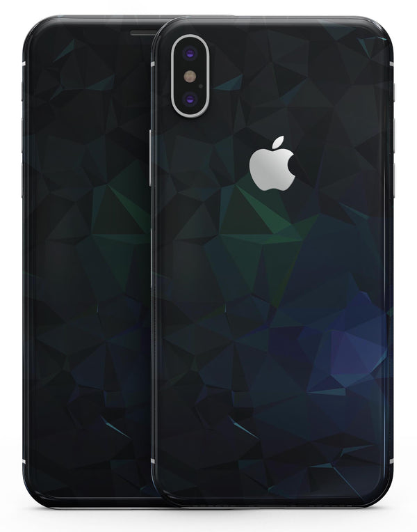 Abstract Dark Blue Geometric Shapes - iPhone X Skin-Kit
