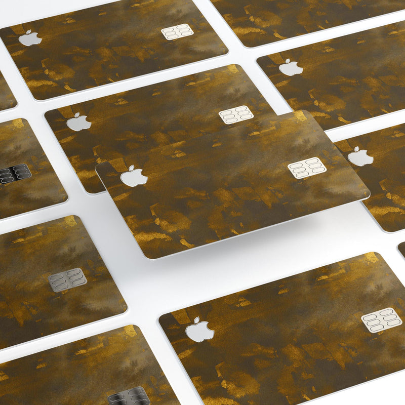 Abstract Dark Gray and Gold Shards - Premium Protective Decal Skin-Kit for the Apple Credit Card