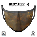 Abstract Dark Gray and Gold Shards - Made in USA Mouth Cover Unisex Anti-Dust Cotton Blend Reusable & Washable Face Mask with Adjustable Sizing for Adult or Child
