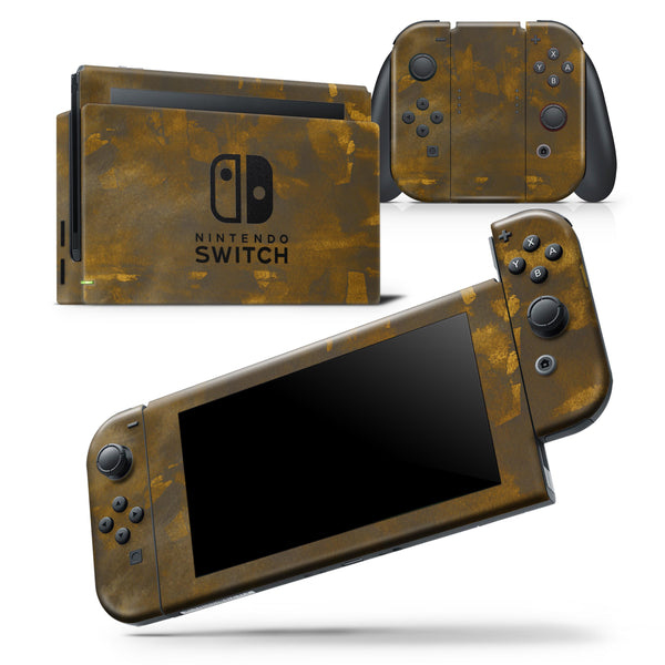 Abstract Dark Gray and Gold Shards - Skin Wrap Decal for Nintendo Switch Lite Console & Dock - 3DS XL - 2DS - Pro - DSi - Wii - Joy-Con Gaming Controller
