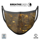 Abstract Dark Gray and Golden Specks - Made in USA Mouth Cover Unisex Anti-Dust Cotton Blend Reusable & Washable Face Mask with Adjustable Sizing for Adult or Child