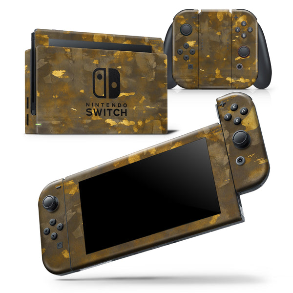 Abstract Dark Gray and Golden Specks - Skin Wrap Decal for Nintendo Switch Lite Console & Dock - 3DS XL - 2DS - Pro - DSi - Wii - Joy-Con Gaming Controller