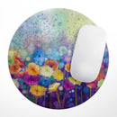 Abstract Flower Meadow v2// WaterProof Rubber Foam Backed Anti-Slip Mouse Pad for Home Work Office or Gaming Computer Desk