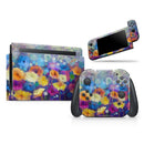 Abstract Flower Meadow v2 // Skin Decal Wrap Kit for Nintendo Switch Console & Dock, Joy-Cons, Pro Controller, Lite, 3DS XL, 2DS XL, DSi, or Wii - Vinyl Skin Wrap for Nintendo Switch 2, OLED, Lite, Pro Controller, Wii & Classic Handhelds