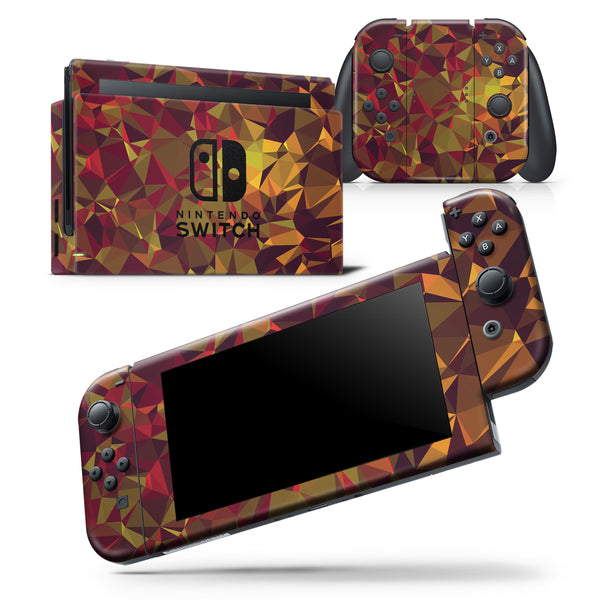 Abstract Geometric Lava Triangles - Skin Wrap Decal for Nintendo Switch Lite Console & Dock - 3DS XL - 2DS - Pro - DSi - Wii - Joy-Con Gaming Controller