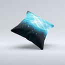 Abstract Glowing Blue Swirls Ink-Fuzed Decorative Throw Pillow