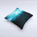 Abstract Glowing Blue Swirls Ink-Fuzed Decorative Throw Pillow