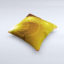 Abstract Gold Fantasy Swoop Ink-Fuzed Decorative Throw Pillow