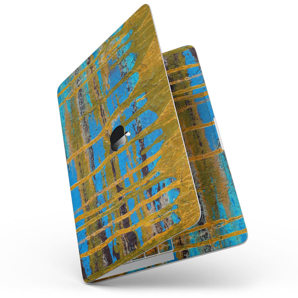 MacBook Pro without Touch Bar Skin Kit - Abstract_Gold_and_Teal_Wet_Paint-MacBook_13_Touch_V9.jpg?