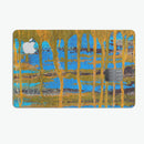 Abstract Gold and Teal Wet Paint - Premium Protective Decal Skin-Kit for the Apple Credit Card