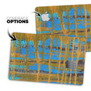 Abstract Gold and Teal Wet Paint - Premium Protective Decal Skin-Kit for the Apple Credit Card