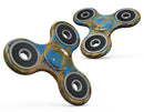 Abstract Gold and Teal Wet Paint Full-Body Fidget Spinner Skin-Kit
