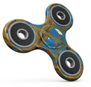 Abstract Gold and Teal Wet Paint Full-Body Fidget Spinner Skin-Kit