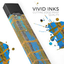 Abstract Gold and Teal Wet Paint - Premium Decal Protective Skin-Wrap Sticker compatible with the Juul Labs vaping device