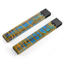 Abstract Gold and Teal Wet Paint - Premium Decal Protective Skin-Wrap Sticker compatible with the Juul Labs vaping device