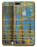 Abstract Gold and Teal Wet Paint - Skin-kit for the iPhone 8 or 8 Plus