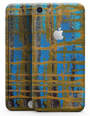 Abstract Gold and Teal Wet Paint - Skin-kit for the iPhone 8 or 8 Plus