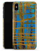 Abstract Gold and Teal Wet Paint - iPhone X Clipit Case