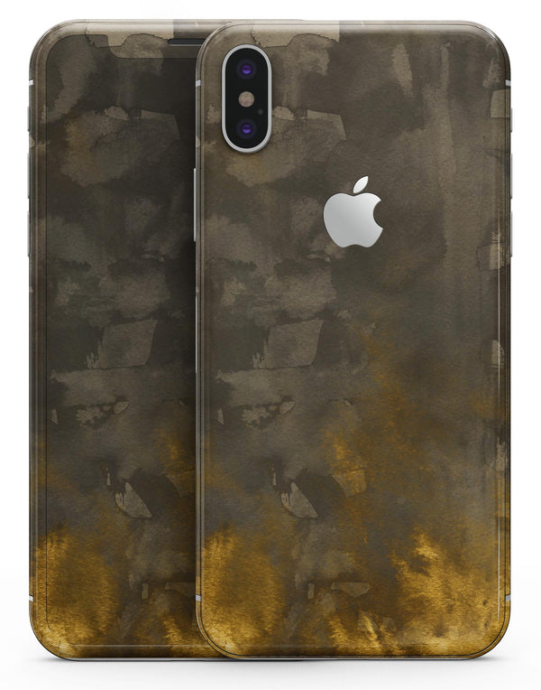 Abstract Golden Fire with Smoke - iPhone X Skin-Kit