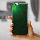 Abstract Green Geometric Shapes iPhone 6/6s or 6/6s Plus 2-Piece Hybrid INK-Fuzed Case