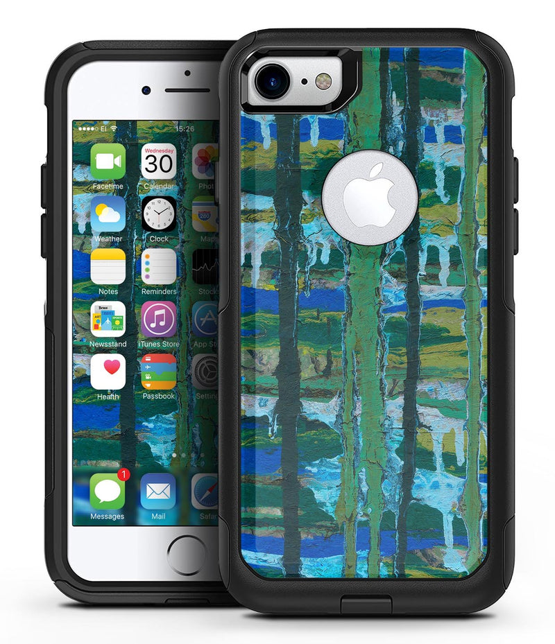 Abstract Green Plaid Paint Wall - iPhone 7 or 8 OtterBox Case & Skin Kits