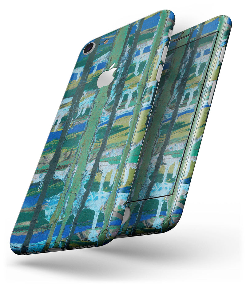 Abstract Green Plaid Paint Wall - Skin-kit for the iPhone 8 or 8 Plus