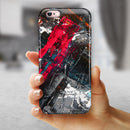 Abstract Grungy Oil Mess iPhone 6/6s or 6/6s Plus 2-Piece Hybrid INK-Fuzed Case