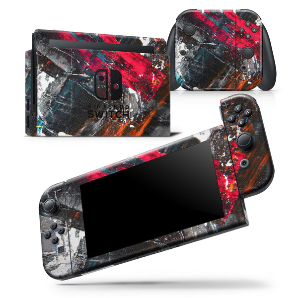 Abstract Grungy Oil Mess - Skin Wrap Decal for Nintendo Switch Lite Console & Dock - 3DS XL - 2DS - Pro - DSi - Wii - Joy-Con Gaming Controller