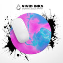 Abstract Iridescent Vivid Pink Swirl// WaterProof Rubber Foam Backed Anti-Slip Mouse Pad for Home Work Office or Gaming Computer Desk