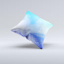 Abstract Light Blue Scattered Snowflakes Ink-Fuzed Decorative Throw Pillow